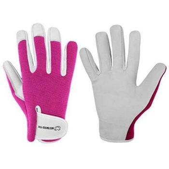 Ladies/Mens Leather Gardening Gloves Thorn Proof Garden Work Gloves (Medium)