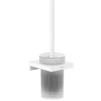 Scopino da bagno Hansgrohe AddStoris, vetro opaco/bianco 41752700