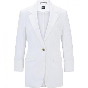 Hugo Boss Women's Modern Linen Blazer Jasena White Size L