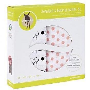 LÄSSIG Muslin Puckdecke 2er Set Little Chums Mouse, rosa
