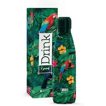 I-Drink Bouteille Double Paroi en Verre, Thermique 500 ML, Décorées