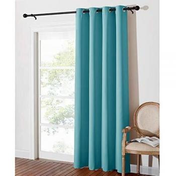 PONY DANCE Light Blue Eyelet Blackout Curtain, 52 x 84