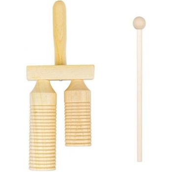 Juguete Musical: Agogo de Madera con Mango Cónico