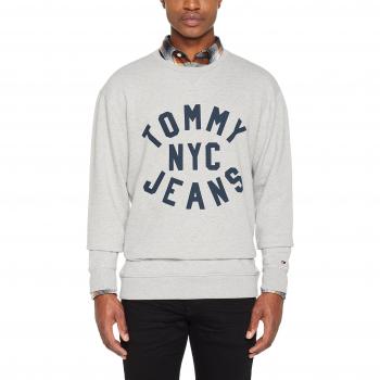 Tommy Hilfiger Sudadera Essential Graphic Crew, Gris (Lt Grey Htr 038), Talla X-Large