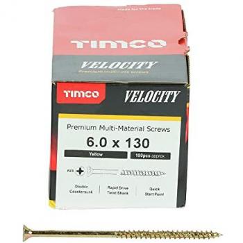 Velocité Premium Pozi Wood Screws – 6 mm × 130 mm, 100 pcs pack