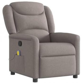 Fauteuil ergonomique taupe, massage et inclinaison – Vidaxl