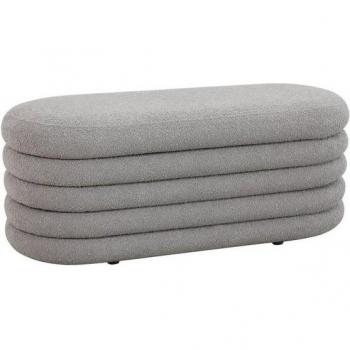 Svita Blossom XL Pouf et ottoman multifonction, revêtement bouclé gris clair