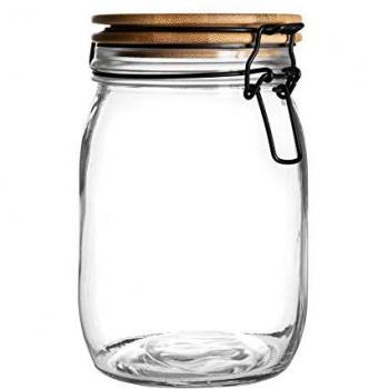 Airtight Glass Jar with Wooden Clip Lid