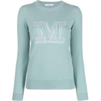 Max Mara Women's Logo Cashmere Sweater Grey Size Large