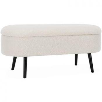 Banc coffre design contemporain écru