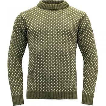 Devold Atmungsaktiver Wollpullover für Herren in Oliv