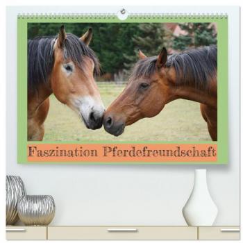 Faszination Pferdefreundschaft (hochwertiger Premium Wandkalender 2025 DIN A2 quer) Kunstdruck in Hochglanz