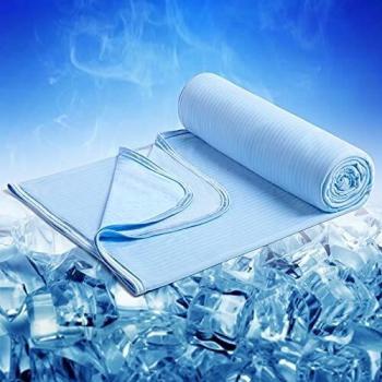 Arc‑Chill Breeze Blanket – King Size 200x220cm Bamboo, 0.34+ Cooling Power, Night Sweat Absorb, Summer Luxury, Light & Breathable, Blue