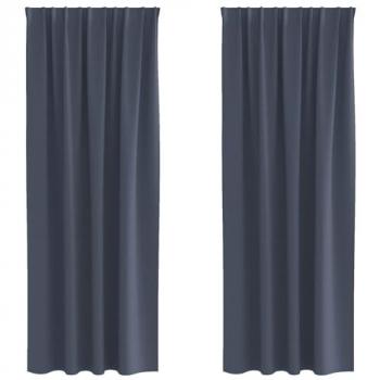 Rideaux 2 pièces anthracite, dimensions 245 × 140 cm, polyester – avec anneaux