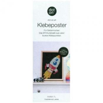 Space Rocket Bastelposter 30x40 cm – Pixel‑Sticker für Kinder
