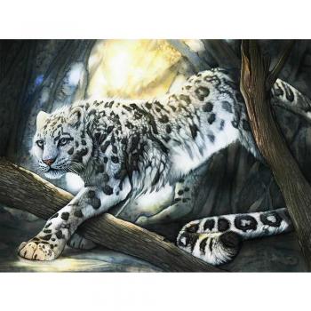 Selbstgemachtes Diamant-Leopard-Canvas – 20 × 30 cm quadratisch, Strass