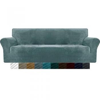 MAXIJIN – Housse de protection de canapé en velours épais super extensible pour animaux (4 places)