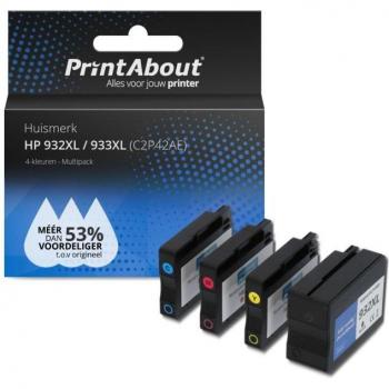 HP 932XL/933XL C2P42AE Ersatzpatrone – 4‑Farben – Hohe Druckleistung – Multipack