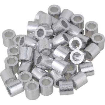 Serrage M6 aluminium, trou rond – manchon boucle câble 6 mm, lot de 50 pièces
