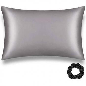 ALASKA BEAR Mulberry Silk Pillowcase, Standard Size, 50x75 cm, Both Sides Silk, Gray