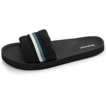 Isotoner Mules Homme Bandeau Coloré Noir/Bleu