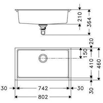 Fregadero Sobre-encimera Fragranite Rectangular 1 senos FRANKE 1250392990 Blanco 80,2cm x 46cm