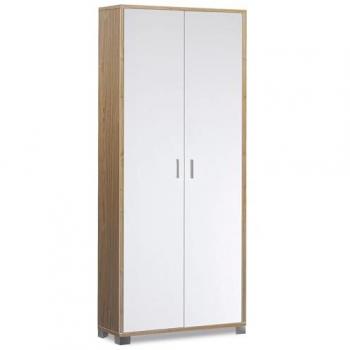 Mobile 2 Ante Noce Stelvio e Bianco Fiammato 190x83x29 cm
