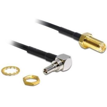 Delock Antennenkabel RP-SMA Buchse zum Einbau > CRC-9 Stecker 90° 200 mm (Antennenkabel), Antennenkabel