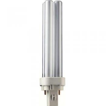 4 x PHILIPS 18w 2 pin G24d-2 Double Turn Compact Fluorescent PLC 830 Warm White