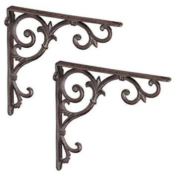 Reggimensola Angolare Barocco, Set di 2 Supporti, Design Vintage, Marrone
