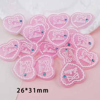 20pcs Flatback Glitter Resin Heart/Strawberry Art Materials