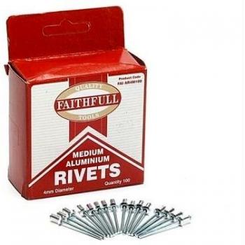 Faithfull Aluminium Rivets 4 x 10mm Medium Pre-Pack of 100