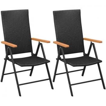 Sedie da Esterno Impilabili in Polyrattan