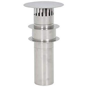 Conduit de fumée Thermo Products DDV130 Sortie de Toit pour Chauffe Eau TTulpe Indoor B-14 Inox THEFLU006
