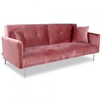 Canapé 3 Places Design Contemporain Velours Rose