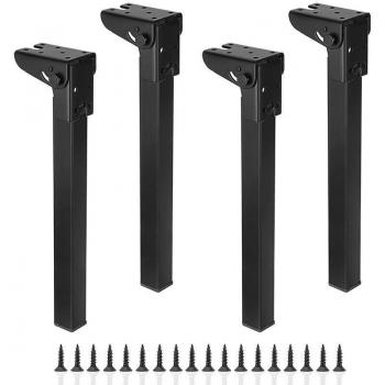 Pieds d'Applique Noir 30 cm – Kit 4, Design Minimaliste pour Tables, Lits et Armoires