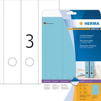 HERMA 5138 breed/lang rugetiket 61x297mm blauw