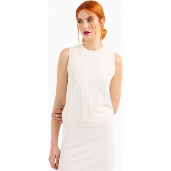 Chic Top maille fine ivoire-blanc – A|X Armani Exchange