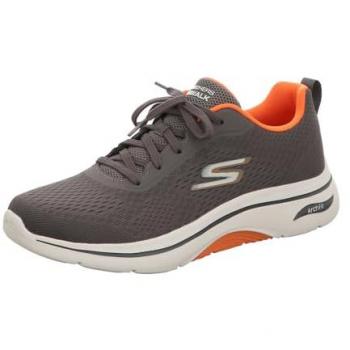 Skechers GO WALK ArchFit 2.0 Machine Washable Sneakers – Charcoal/Orange