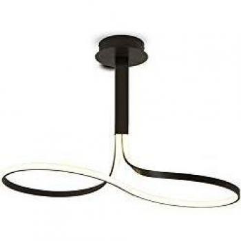 Nur LED Semi Flush Mount Ceiling Light 40W 2800K 3200lm Frosted Acrylic Brown Oxide