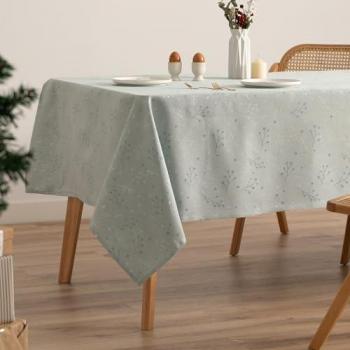Gamusi Nappe Festive – Vert d’Eau, Argent, 140×240 cm