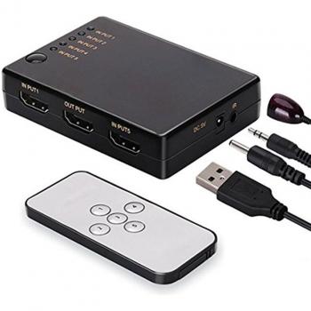 Five-in-One HDMI Selector 1080P with Remote Control