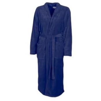 Weich & Flauschig Marineblau Bademantel – mittellanger Saunamantel mit Bindegürtel, S/M