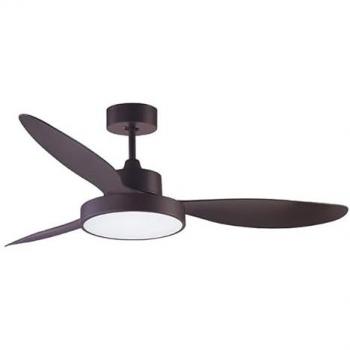 Ventilador Tulum 25 W 3‑Aspas 120 cm Marrón con Luz LED y Control a Distancia
