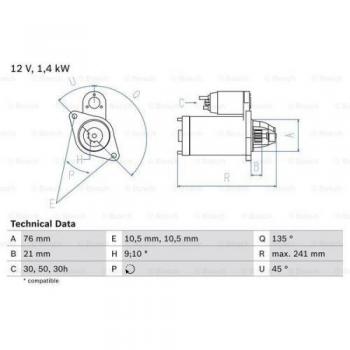 BOSCH Starter 0 986 014 840