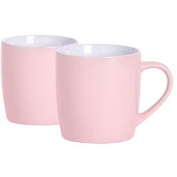 Glossy Pink Ceramic Coffee Mugs