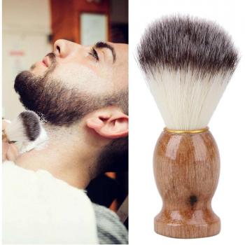 Holzgriff-Rasiermesser mit Dachs-Haar Pinsel