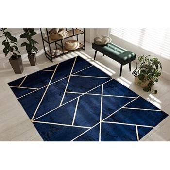 Alfombra Elegante Azul Oscuro 140x190