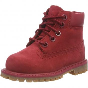 Timberland 6 pouces Premium Imperméable, Bottes & Bottines Classiques Mixte Enfant, Rouge (Nubuck Rouge Moyen), 33 EU
