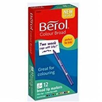 Berol Colourbroad Pen Assorted Pack of 12